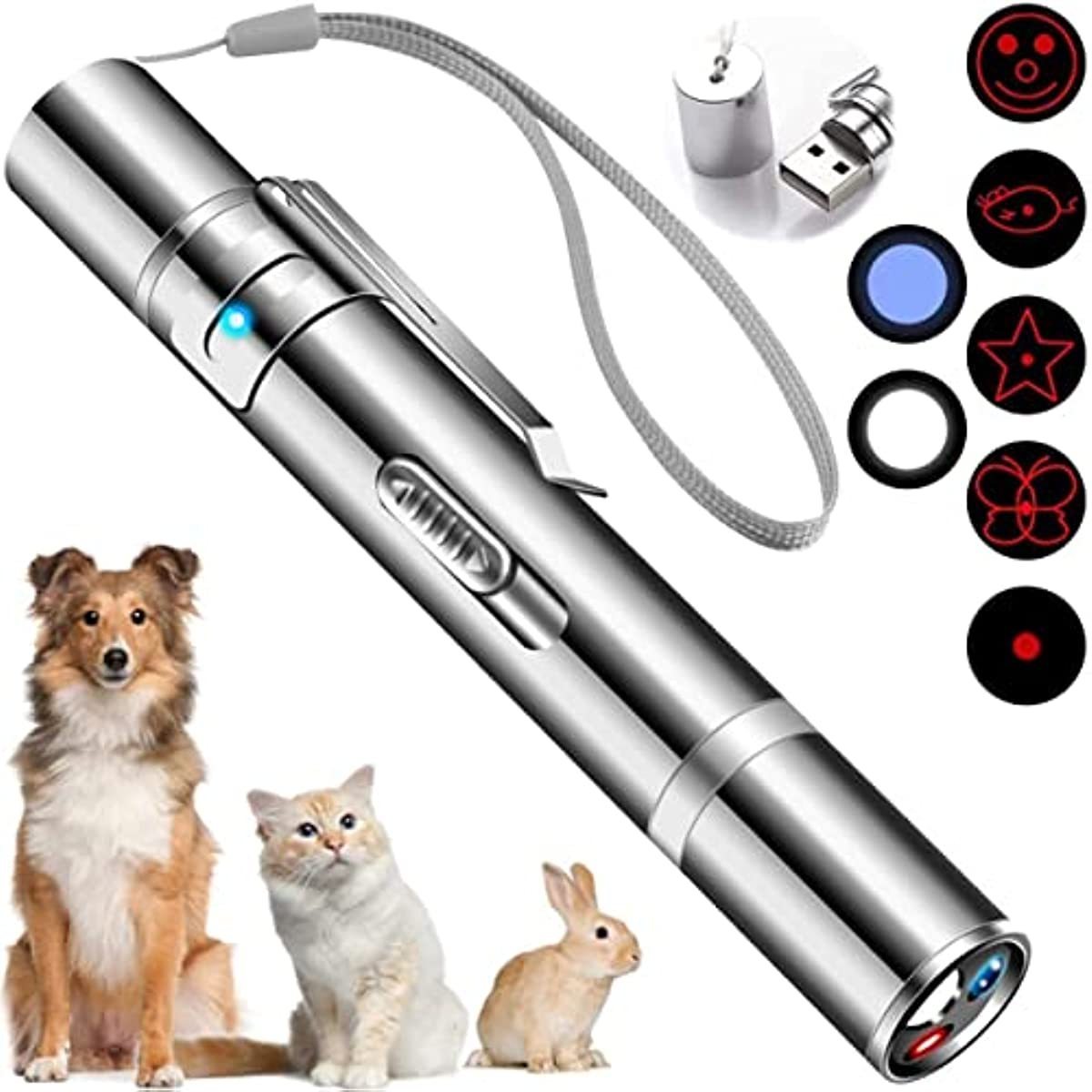 Laser Pointer Cat Toys for Indoor Cats Kitten Laser Pen Toy USB Charging Indoor LED Light Pointer Interactive Toy Cat Kitten