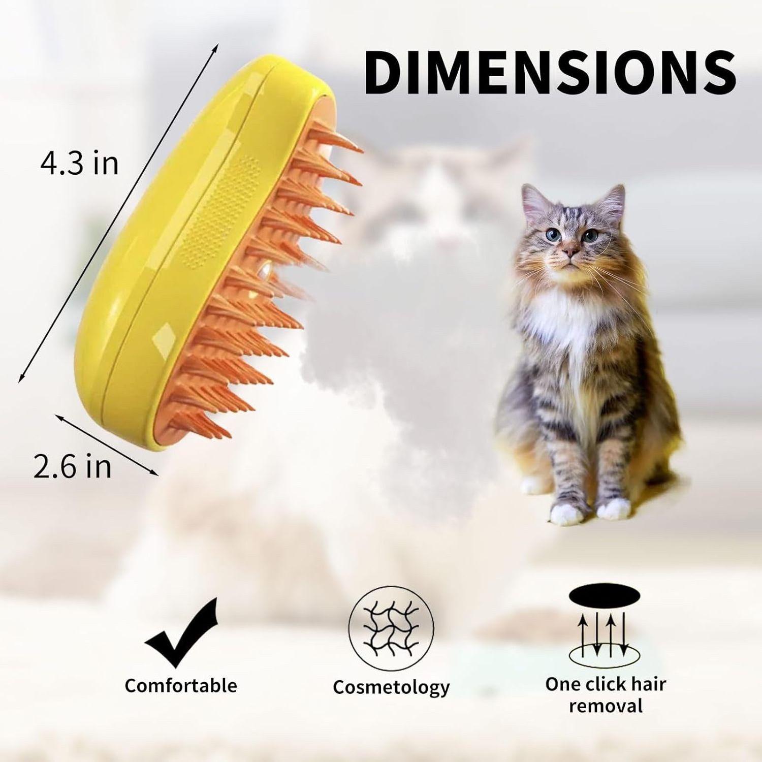 Steam Pet Brush Cat Steam Brush with Release Button 3 In 1 Cat Grooming Tools Self Cleaning Dog Cleaning Brush Dog Products