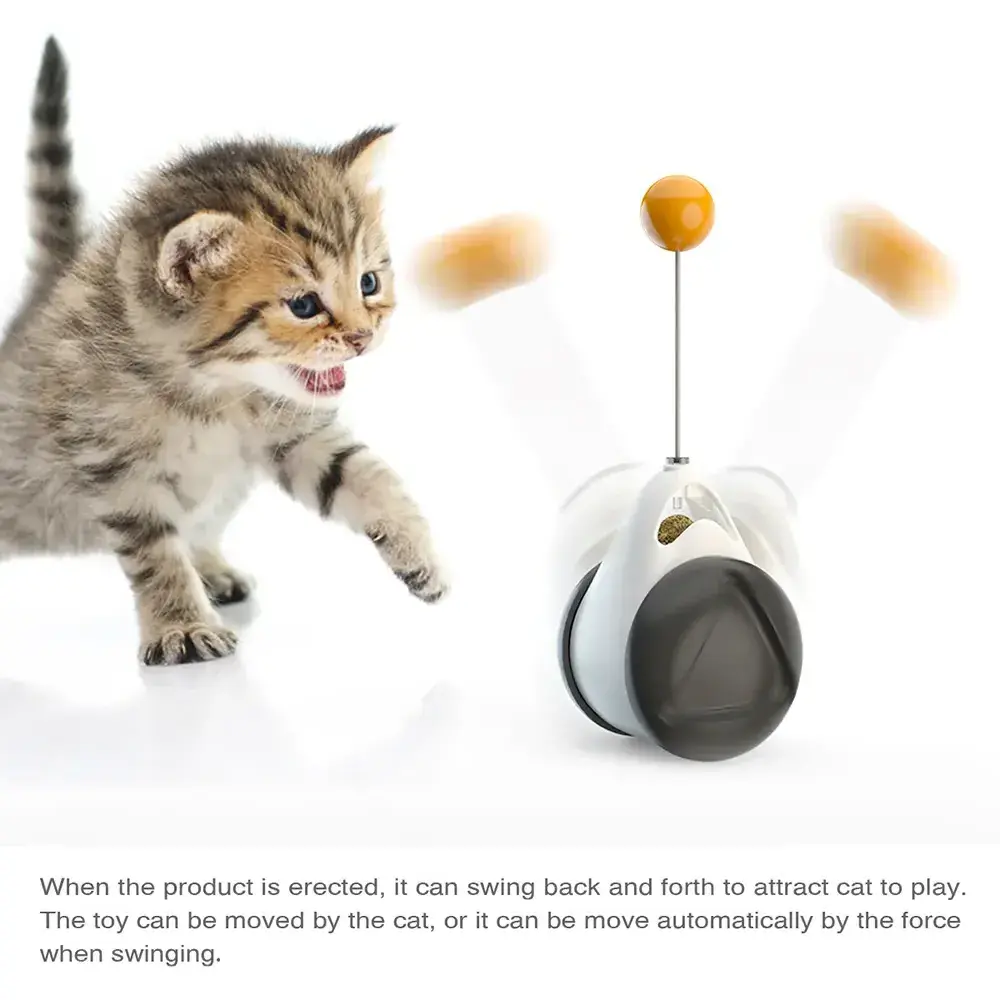 Tumbler Swing Cat Toys Kitten Interactive Balance Car Cat Chasing Toy with Catnip Funny Cat Products Support Dropshipping