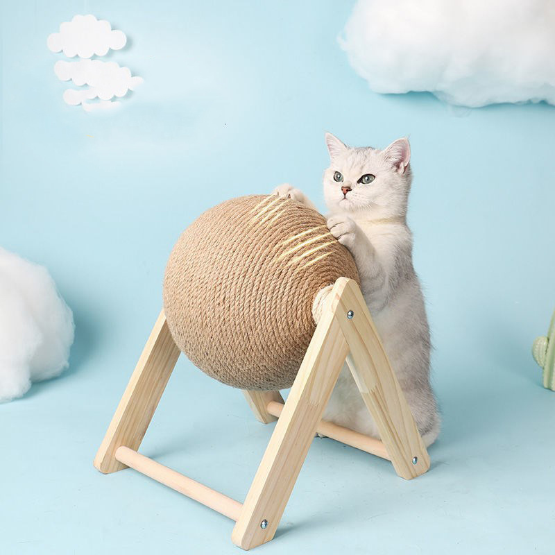 Cat Scratching Ball Toy Kitten Sisal Rope Ball Board Grinding Paws Toys Cats Scratcher Wear-resistant Pet Supplies