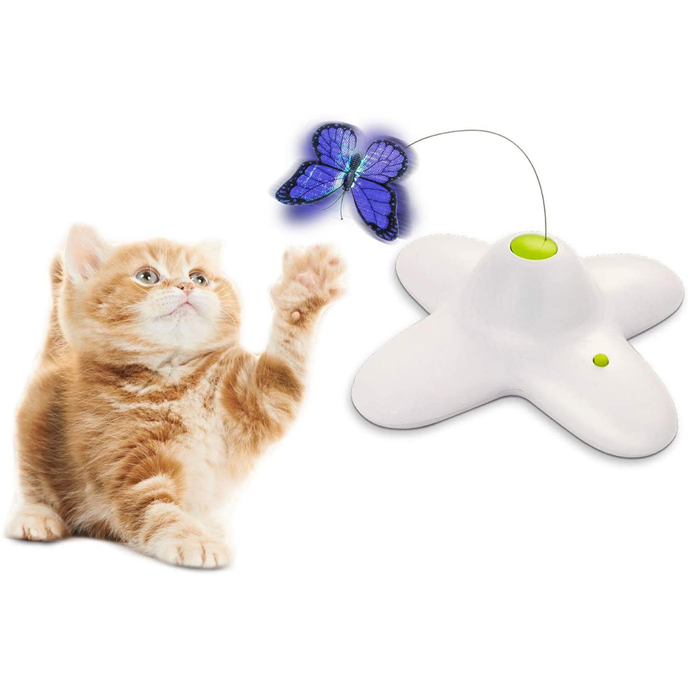 Automatic Electronic Pet Toy 360 Degree Rotating Motion Activated Butterfly Funny Cat Accessories Toys Pet Interactive Dog Toys