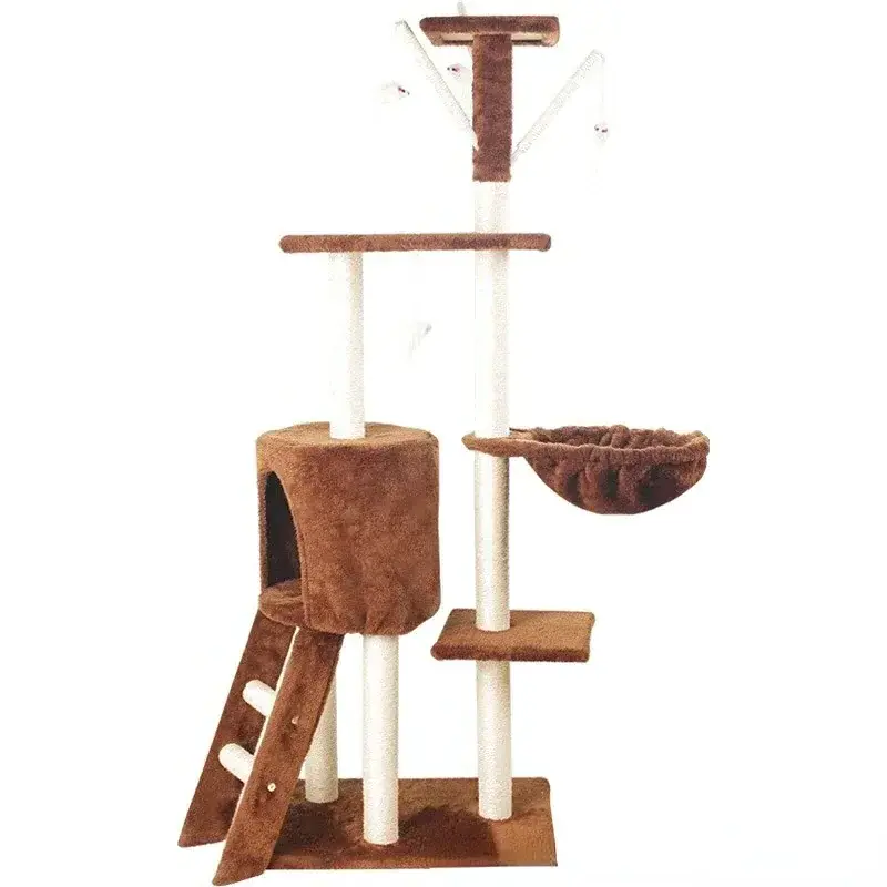 Cat Climbing Frame Integrated Nest Cat Tree Tower Shelf Large Sisal Toy Jumping Platform Scrapers Cats Toys for Pet Products