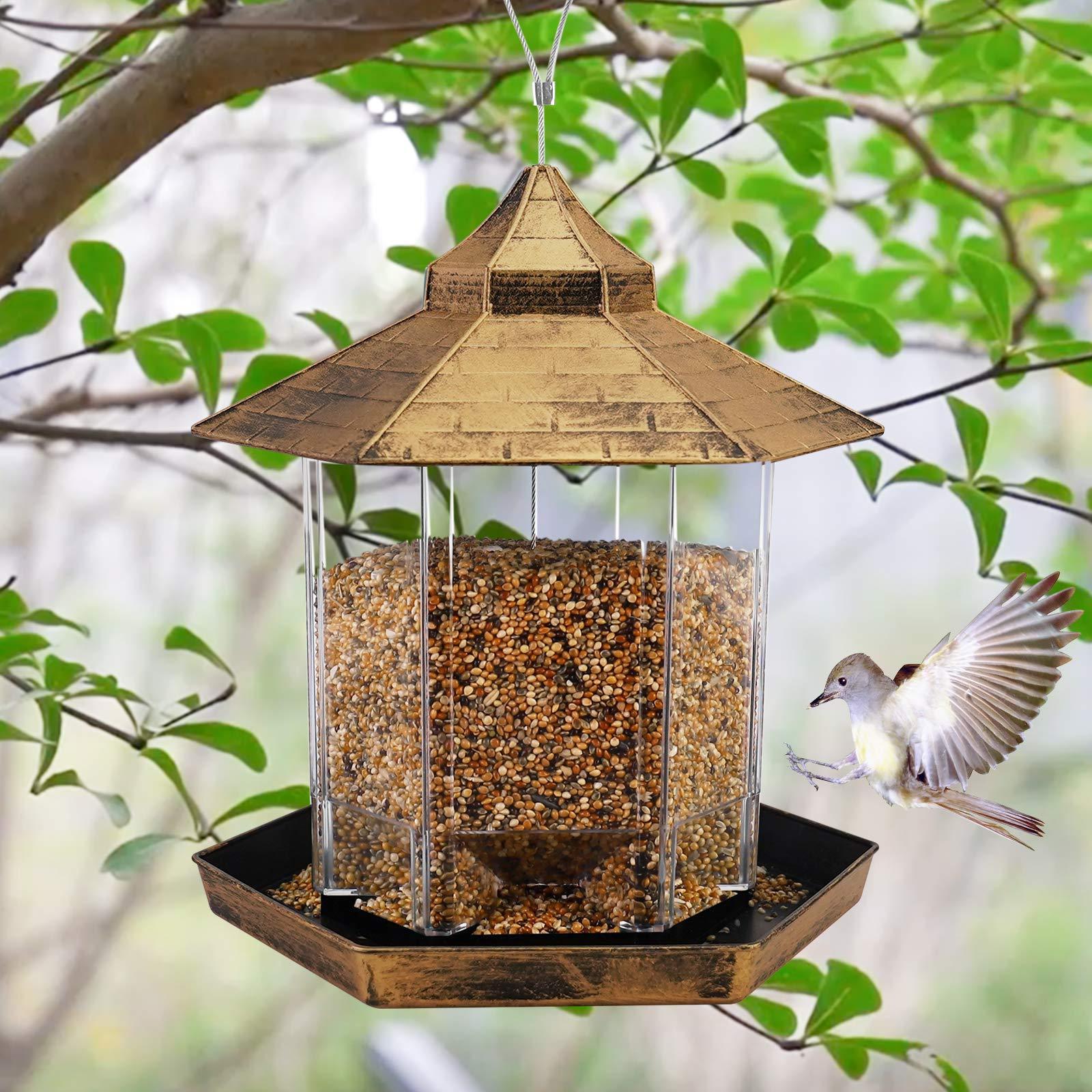 Hanging Wild Bird Feeder Gazebo Birdfeeder Outside Decoration Perfect for Attracting Birds on Outdoor Garden Yard for Bird Lover