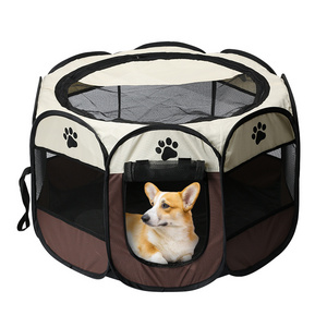 Portable Pet Cage Houses Foldable Pet Tent Outdoor Dog House Octagon Dog Cages Cat Dog Playpen Puppy Kennel Cage Pet Manufacture