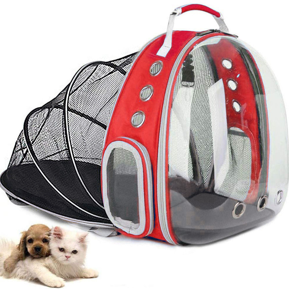 Cat Backpack Pet Carriers Collapsible Cats Shoulder Bag Ventilate Transparent Foldable Carries Travel Cat Bed