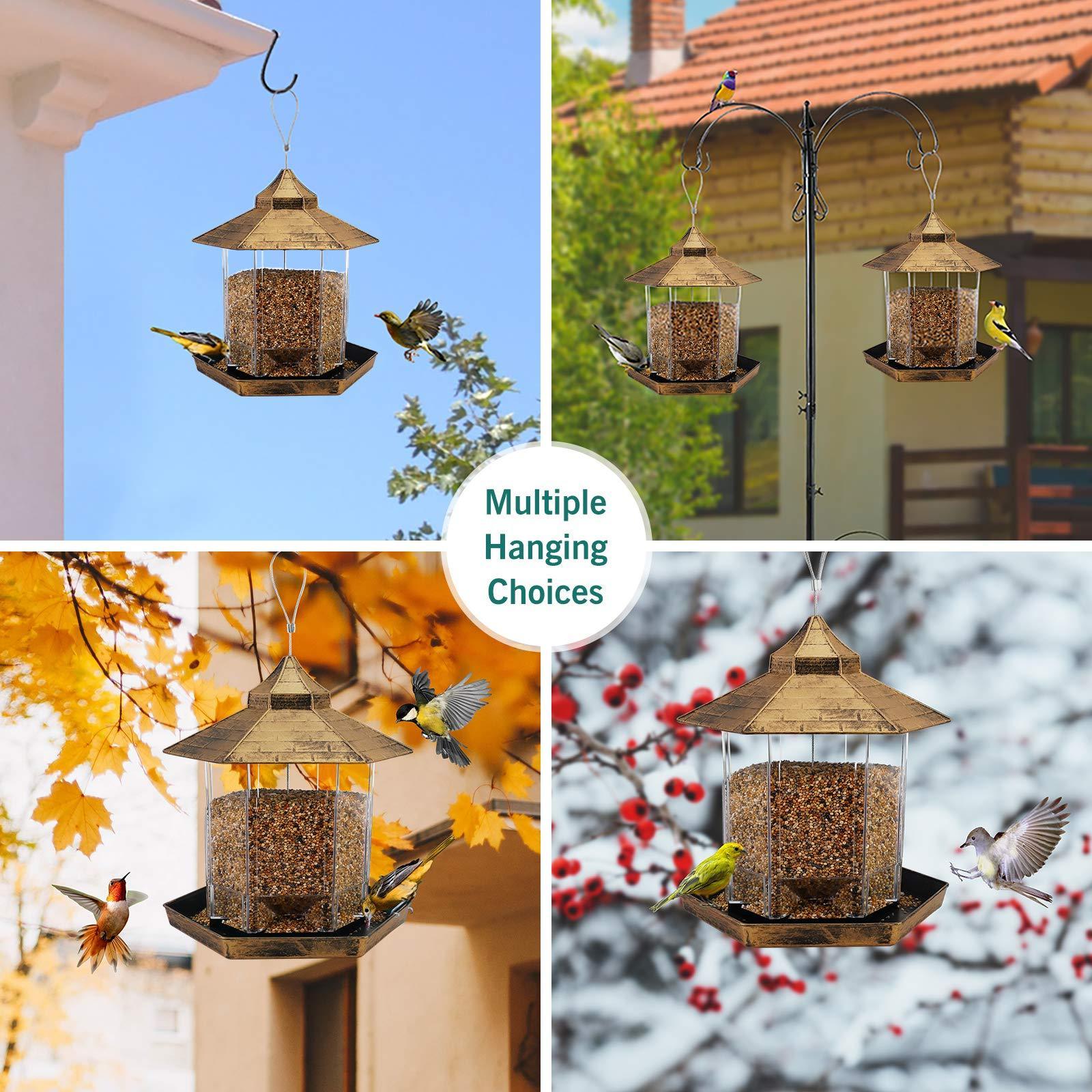 Hanging Wild Bird Feeder Gazebo Birdfeeder Outside Decoration Perfect for Attracting Birds on Outdoor Garden Yard for Bird Lover