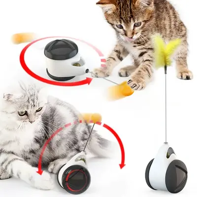 Tumbler Swing Cat Toys Kitten Interactive Balance Car Cat Chasing Toy with Catnip Funny Cat Products Support Dropshipping