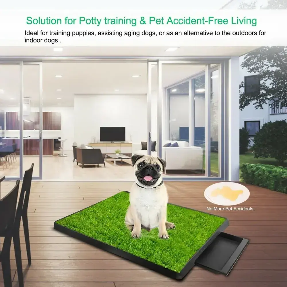 Pet Toilet Dog Litter Box Pad Potty 3 Layer Dog Training Synthetic Grass Mesh Tray Indoor Outdoor Use Dog Toilet