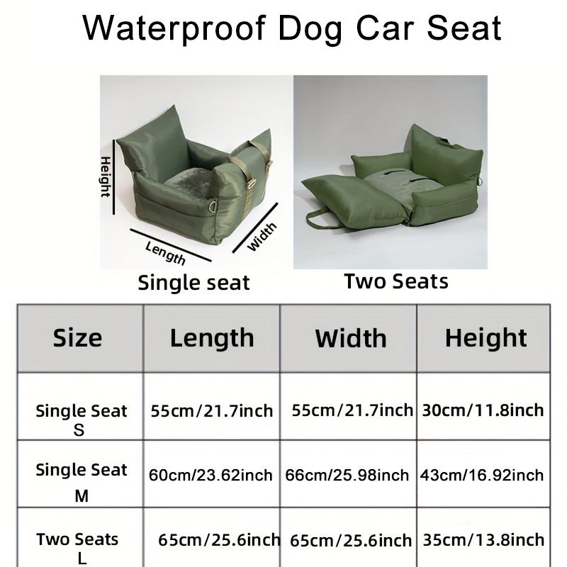 Luxury Waterproof Dog Car Seat Bed Comfortable Puppy Dog Bed Soft Travel Pet Car Seat with Safety Buckle Dog Products OEM LOGO