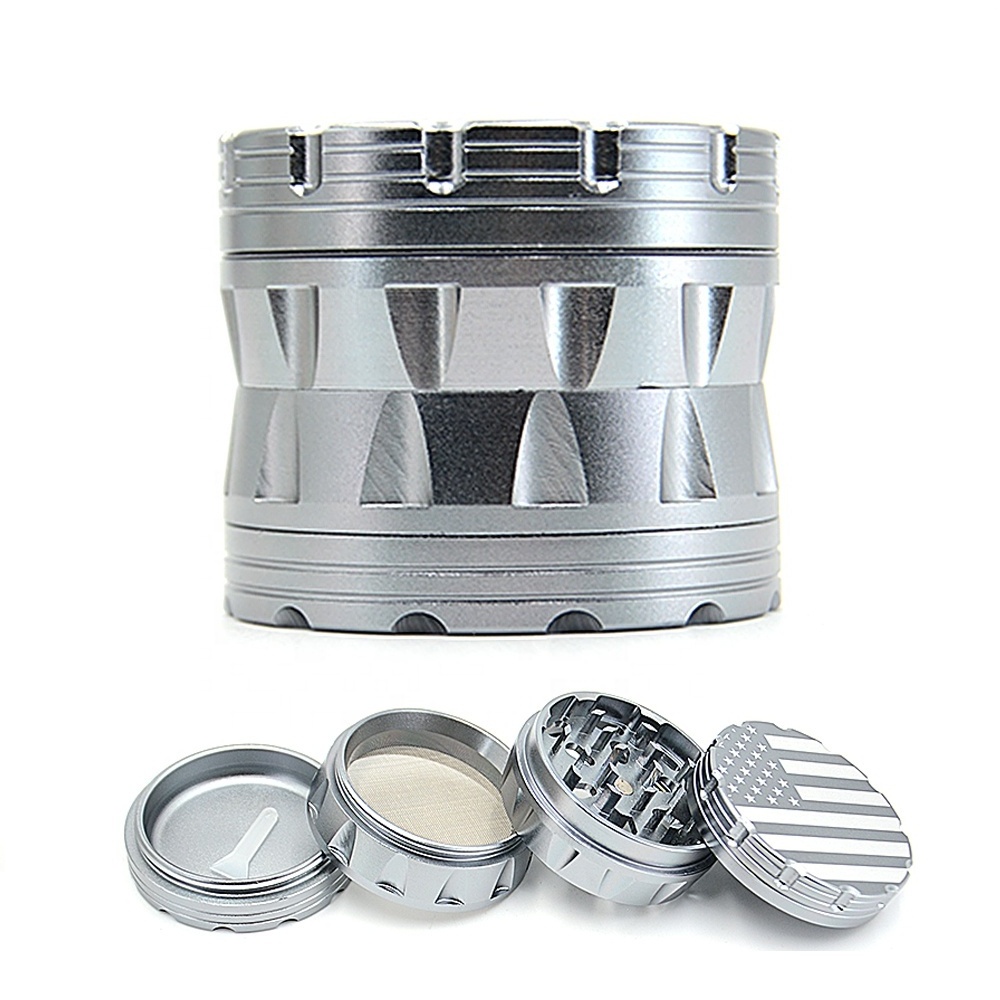 Custom Herb Grinder with American Flag Printed Metal Manual Herb Grinder for Smoking