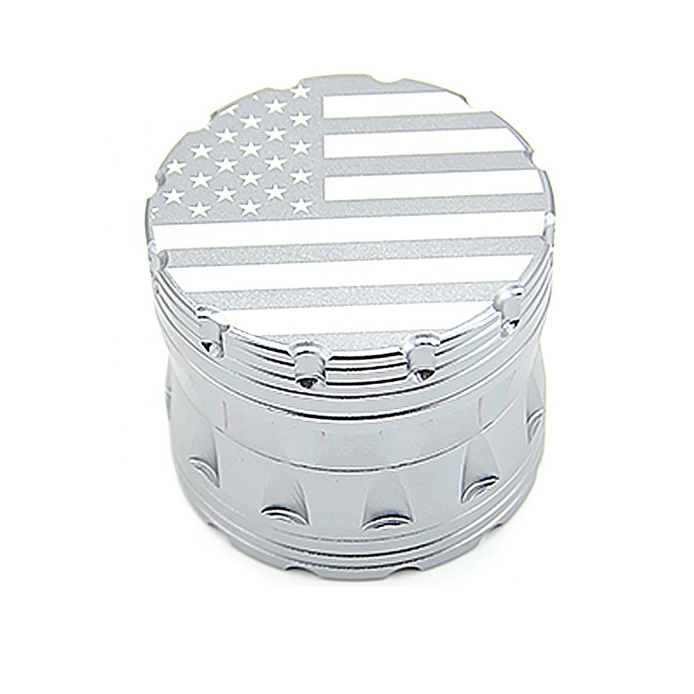 Custom Herb Grinder with American Flag Printed Metal Manual Herb Grinder for Smoking