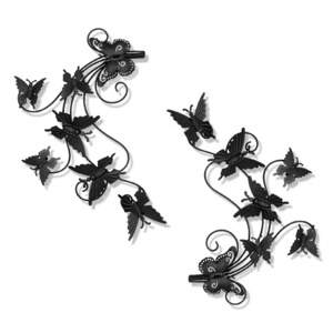 2Pcs Metal Butterfly Wall Decor for Living Room Home Decorations Large Black Butterflies indoor decorations