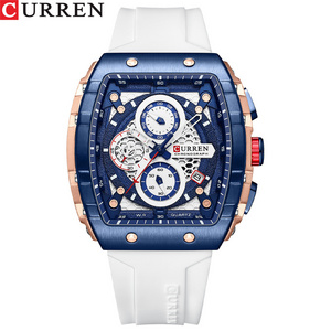 Newest Design Men Wristwatch CURREN 8442 Man Quartz Watches For Boys Luminous Hands Silicone Watch For Male