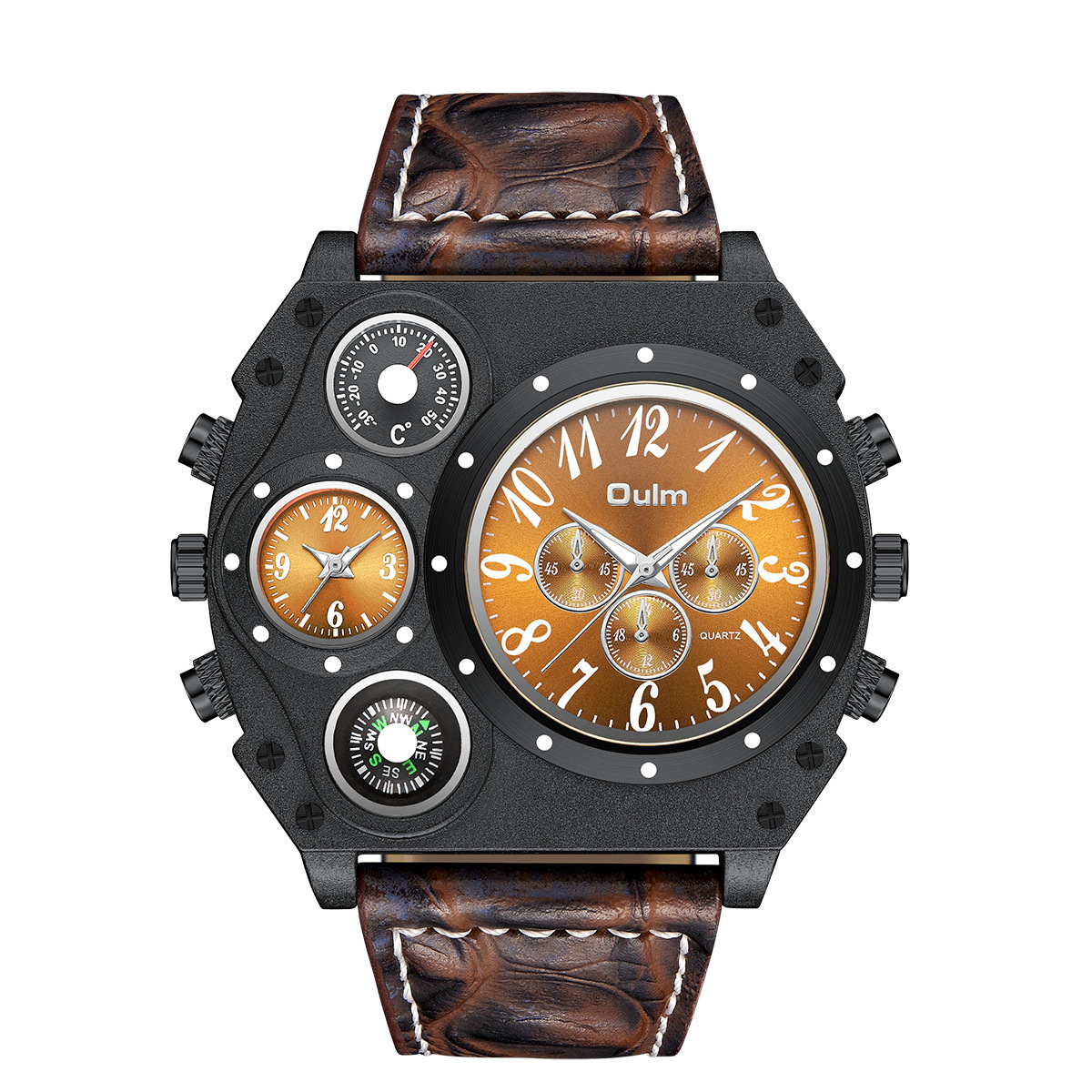 Quality Quartz Movement Watch Oulm HP1349 Men Watches Special Design Stylish Man Wristwatch Made In China