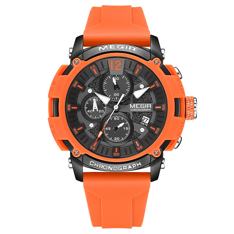 Relogio Masculino Megir 2208 New Fashion Silicone Chronograph Sport Watches Original Men Wrist Quartz Watch For Man