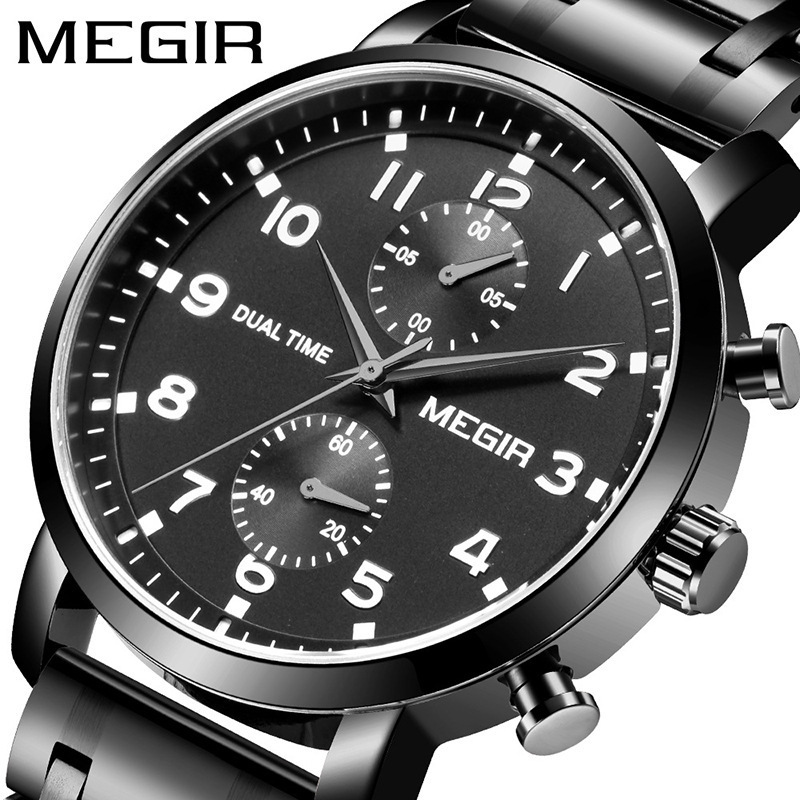 Dual Time Men Wrist Watch With Top Luxury Quality And Cheap Wholesale Price Made In China Watches