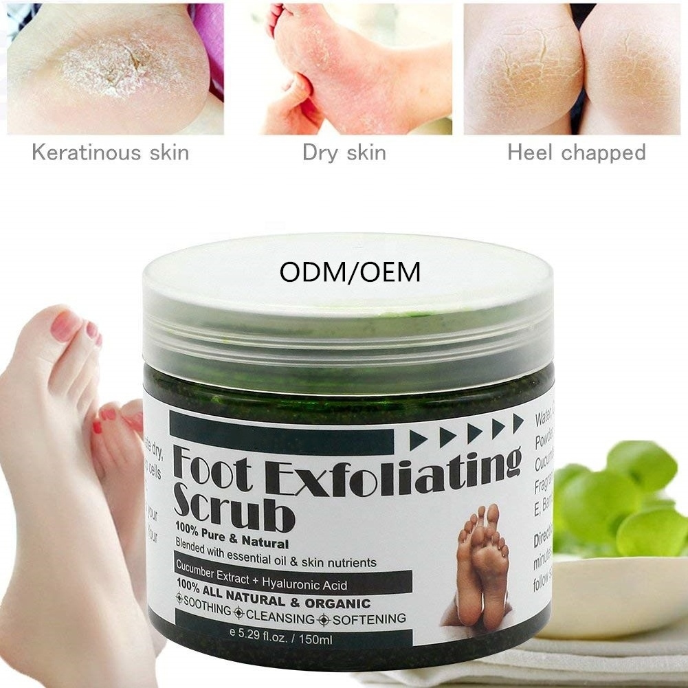 Private Label Foot Exfoliating Scrub Cucumber Moisturizing Hydrating Soothing Foot Scrub For Rough Dead Dry,Soften Cracked Skin