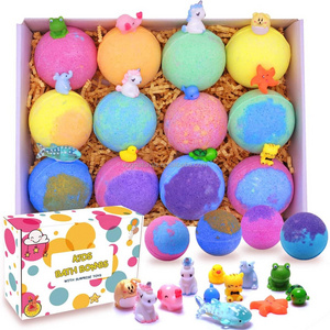 OEM Kids Bath Bomb with Surprise Toys Inside,Bubble Bath Fizzies Vegan Essential Oil Spa Bath Fizz Balls Kit