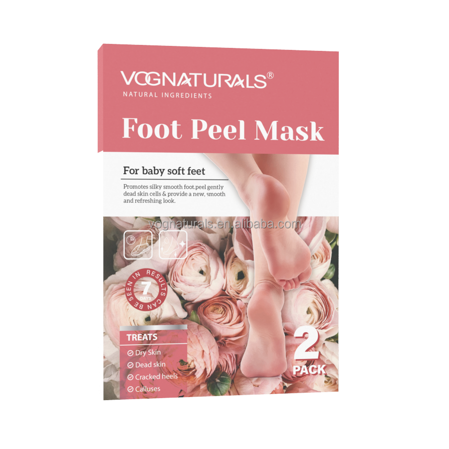 OEM Exfoliating Foot Peel Mask Moisturizing And Treatment For Dead Skin Rose Peeling Off Foot Masks