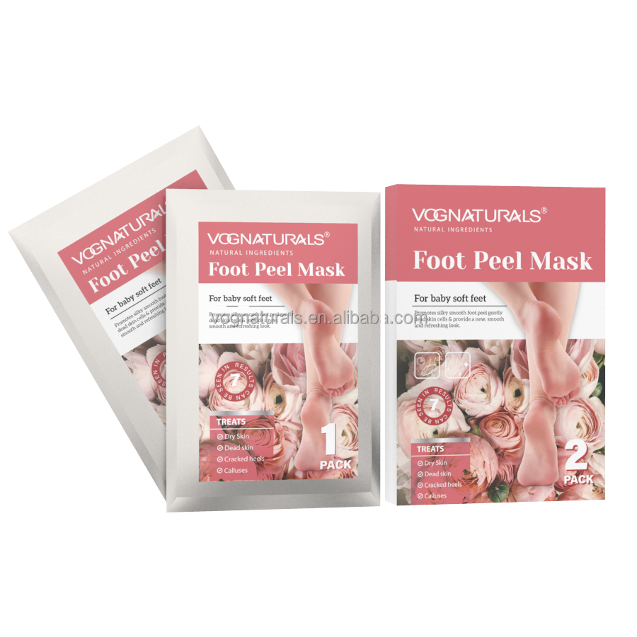 OEM Exfoliating Foot Peel Mask Moisturizing And Treatment For Dead Skin Rose Peeling Off Foot Masks