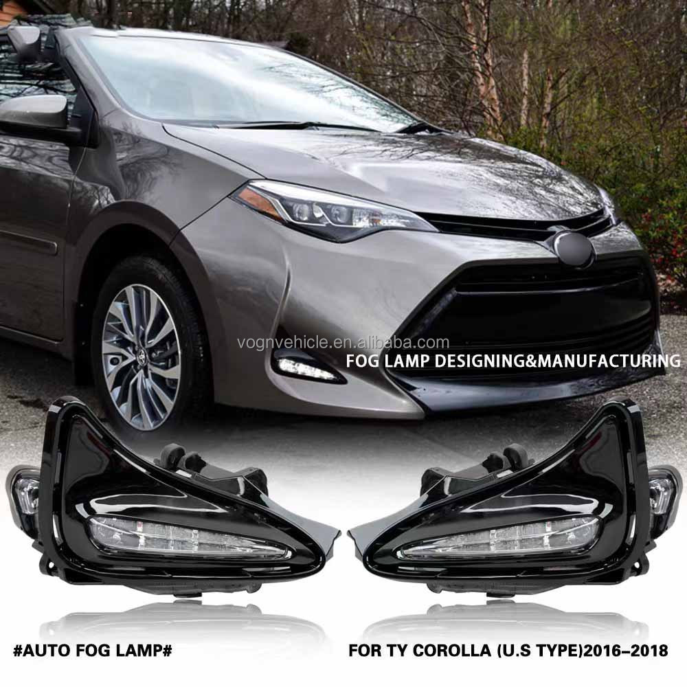 81430-02020, 81430 02020 Car body parts Fog light case DRL day running light fog light kit for Toyota Corolla L LE XLE 2016 2017