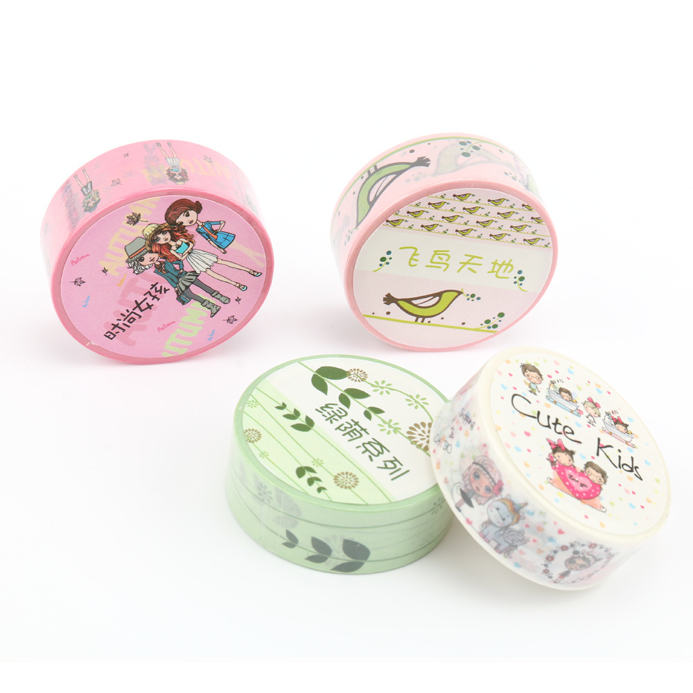 Vograce wholesale japanese double sided colorful waterproof washi adhesive tape