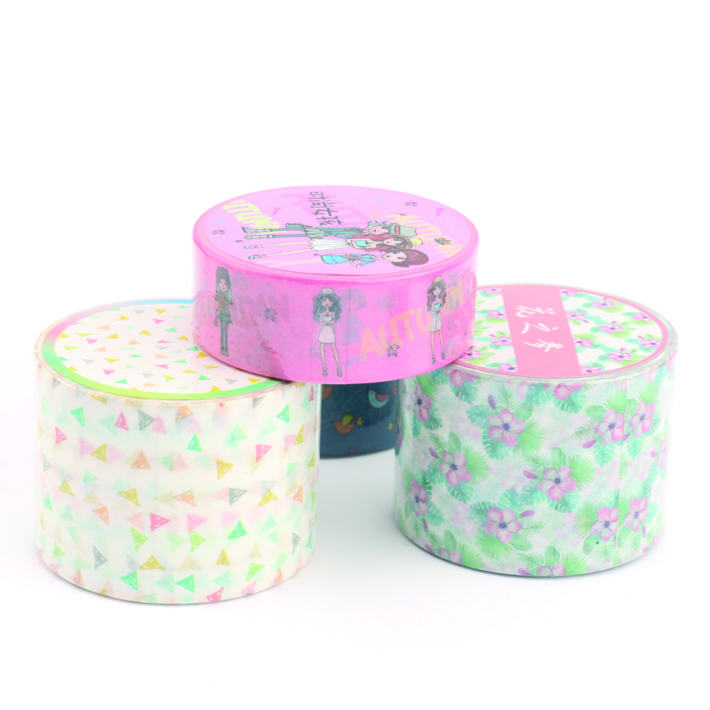 Vograce wholesale japanese double sided colorful waterproof washi adhesive tape