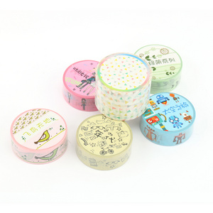 Vograce wholesale japanese double sided colorful waterproof washi adhesive tape