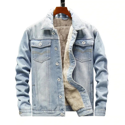 Custom Made men's Long Stretch Denim Jacket Men Jean Jacket Cotton Blue Winter Plain Denim Jacket For Men Plus Size