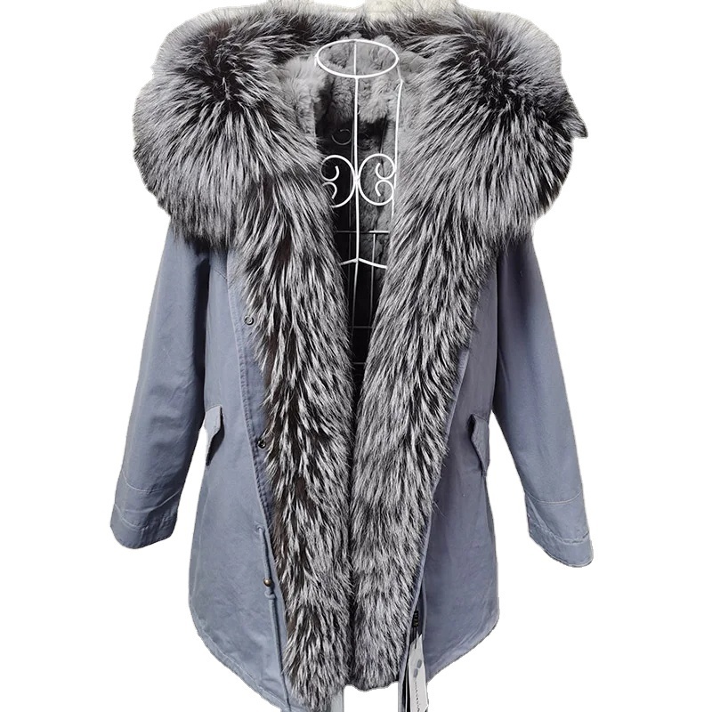 Top Quality  Breathable Womens Parkas From Pakistan Womens Parka jacket womens Parka With Raccoon Dog Fur Collar wholesale