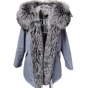 Top Quality  Breathable Womens Parkas From Pakistan Womens Parka jacket womens Parka With Raccoon Dog Fur Collar wholesale