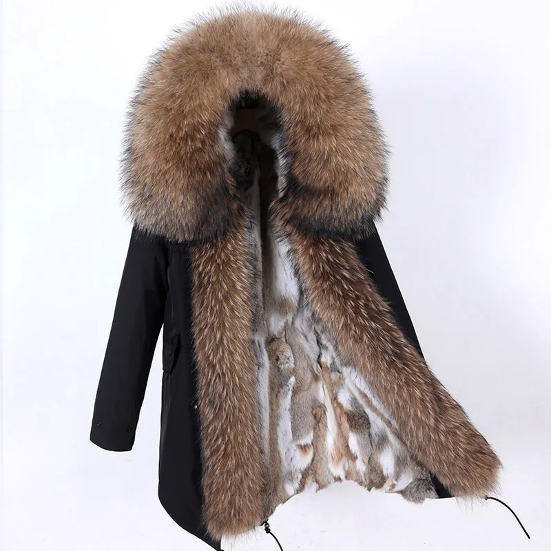 Top Quality  Breathable Womens Parkas From Pakistan Womens Parka jacket womens Parka With Raccoon Dog Fur Collar wholesale