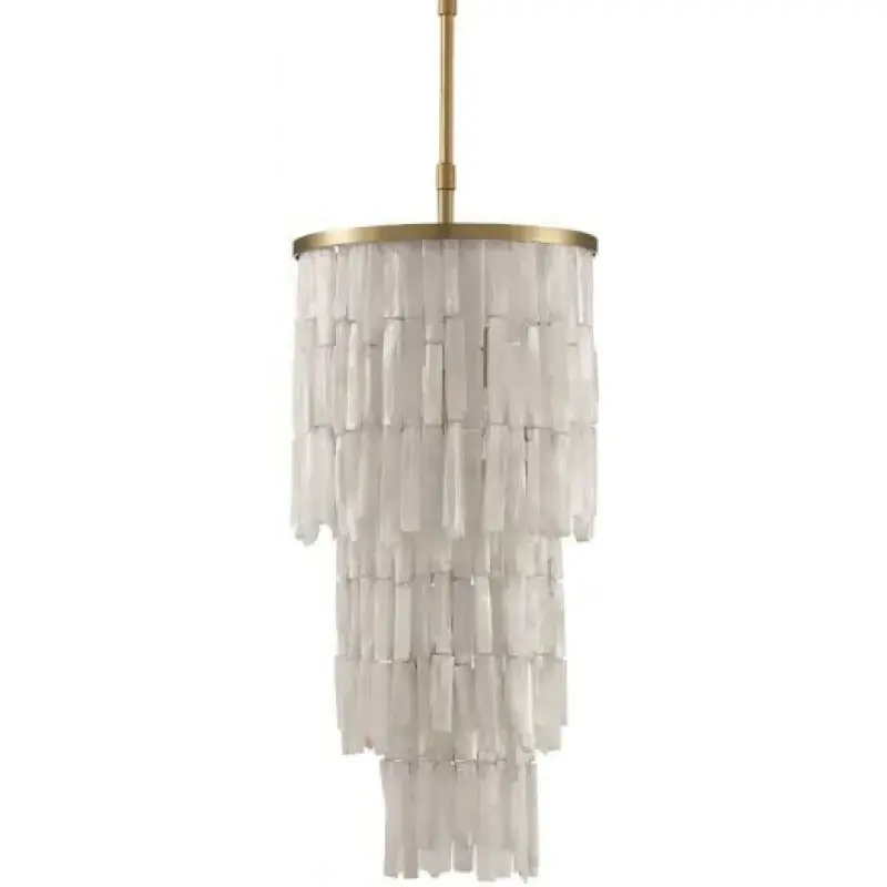 modern Frosted glass pendant light stair lamp ceiling fluted glass gold metal pendant light