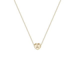 V&R Jewelry Gold Initial Heart Necklace 14K Gold Dainty Personalized Letter Heart Choker Necklace Gift for Women Kids Child