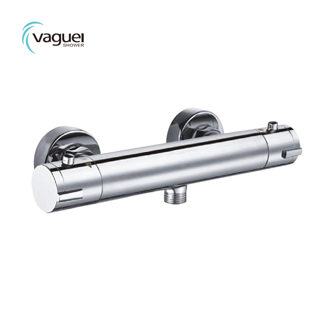 Wall mount polished chrome thermostatic bathroom shower faucet