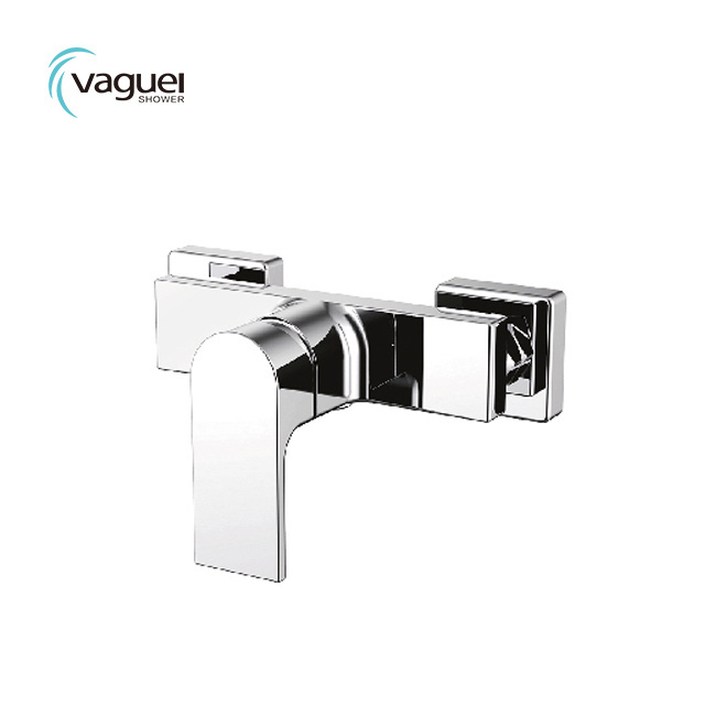 Vaguel bathroom brass exposed wall mounted shower faucet mixer