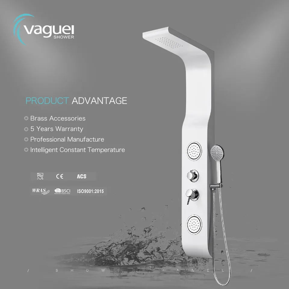 Vaguel Rain bath wall mounted plastic Acrylic ABS concealed shower panel