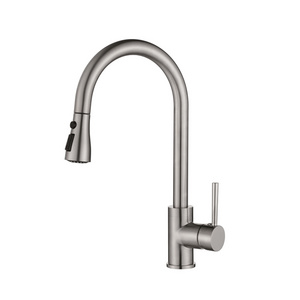 Vaguel Hot sell Kitchen Water Taps Nickel Brushed Steel Single Handle Pull Down upc Kitchen Faucet