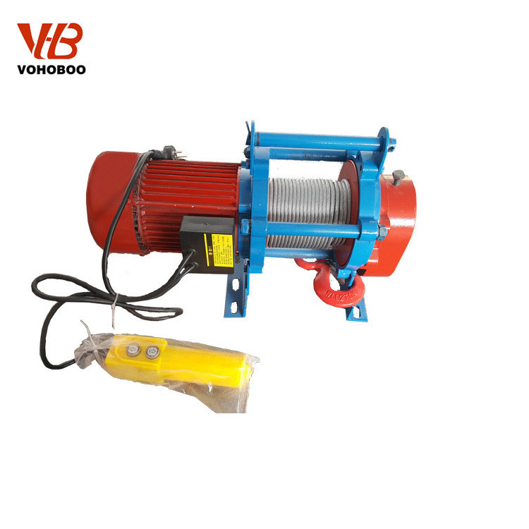 300kg - 2000kg Small Size Electric Winch 380V / 3 Phase lifting hoist with trolley