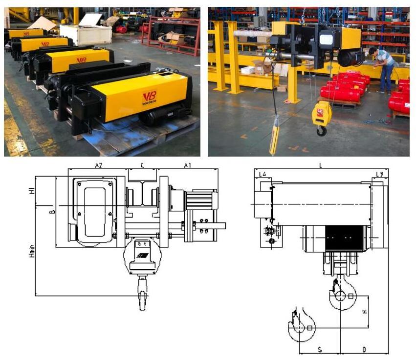 Electric Wire Rope Hoist Winch European Provided 125 Construction Hoist 380v-690v 50HZ/60HZ 3 Phase Chinese Top Brand Motors