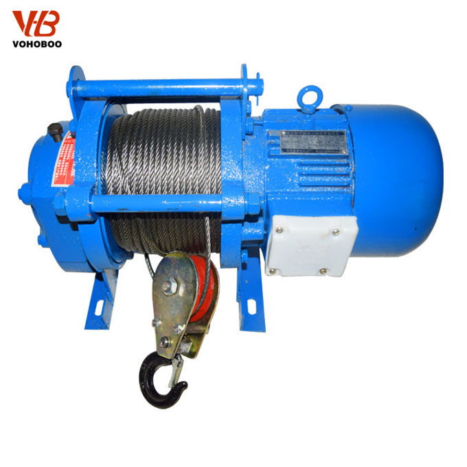 300kg - 2000kg Small Size Electric Winch 380V / 3 Phase lifting hoist with trolley