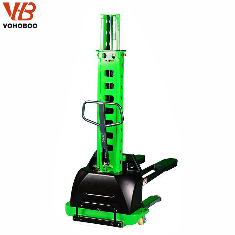 Hot Product Self -Loading Electric Stacker 500kg 1000kg  Portable Auto Lift Pallet Forklift With Lithium Battery