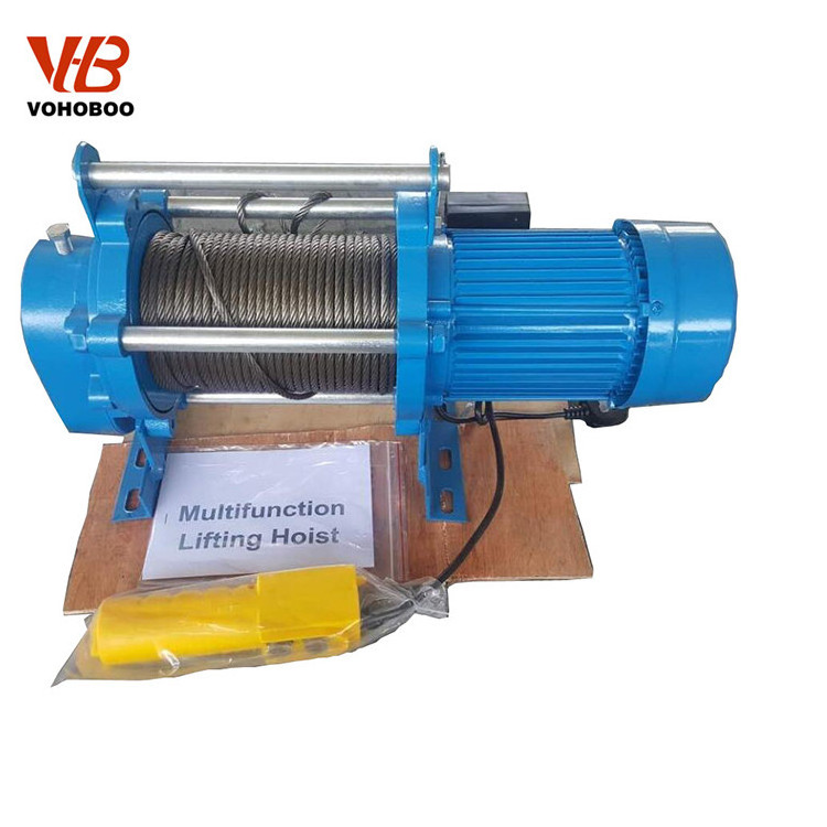 300kg - 2000kg Small Size Electric Winch 380V / 3 Phase lifting hoist with trolley