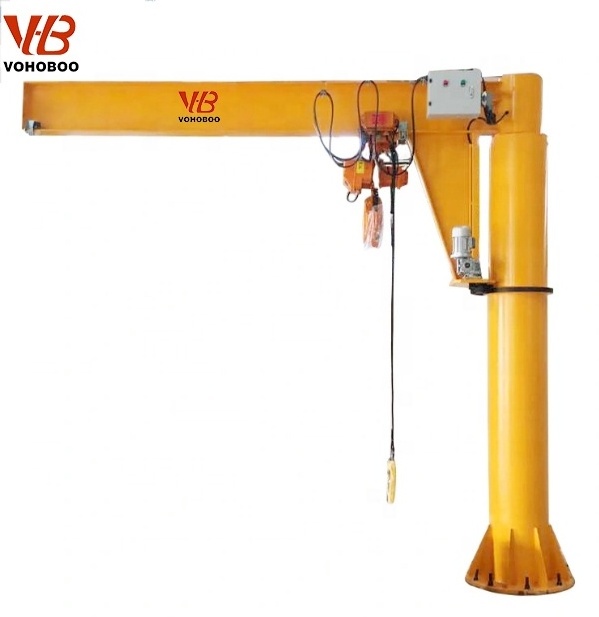 360 degree electric hoist rotating drawings floor pillar mounted slewing manual design calculation jib crane price