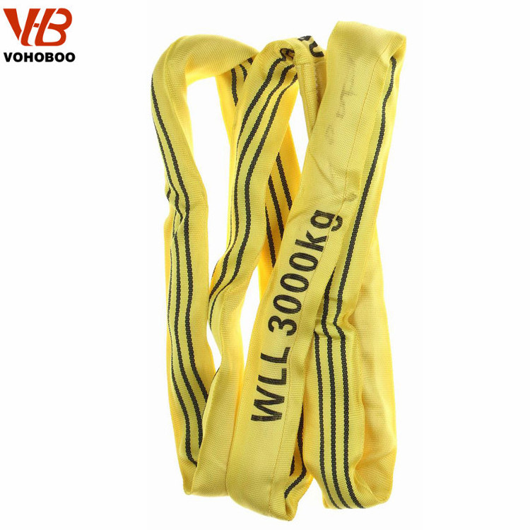 Heavy duty soft polyester lifting round slings Endless slings Customized Round 10 Ton Web Sling belt