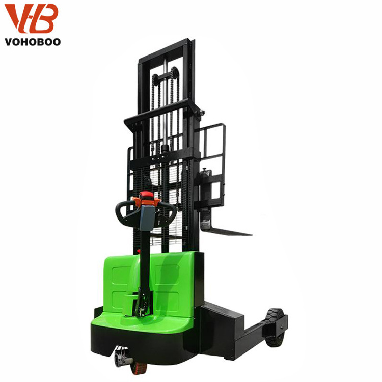 Off Road Stacker Pallet Truck 1.5T Fully Automatic Lift Height 3M Stand on Electric Stacker