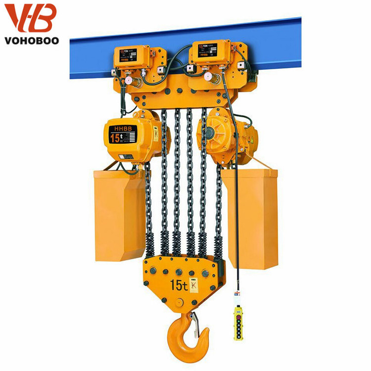 15 ton cran lifting electric chain hoist with manual trolley