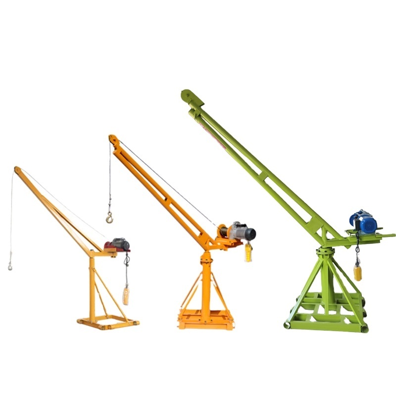 500kg 800kg 1000kg Small Construction Lifts Electric Winch Mini Lifting Crane Hoist with 360 Degree