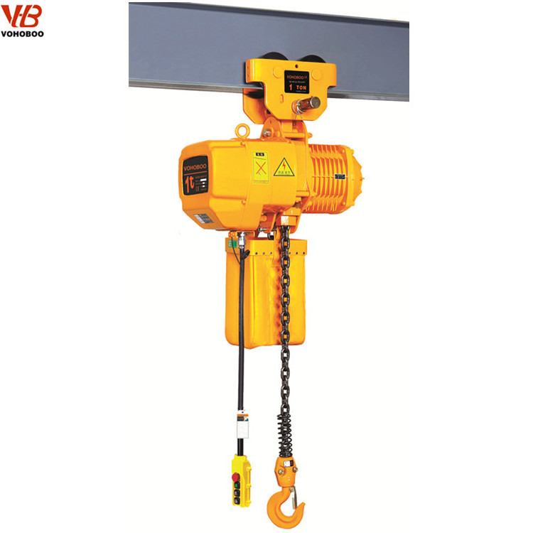 1 ton 9m small nitchi electric chain hoist with manual trolley