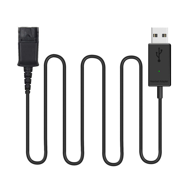 VoiceJoy Call Center Headset Quick Disconnect QD Cable to USB Plug Adapter Compatible with Plantronics QD Connector